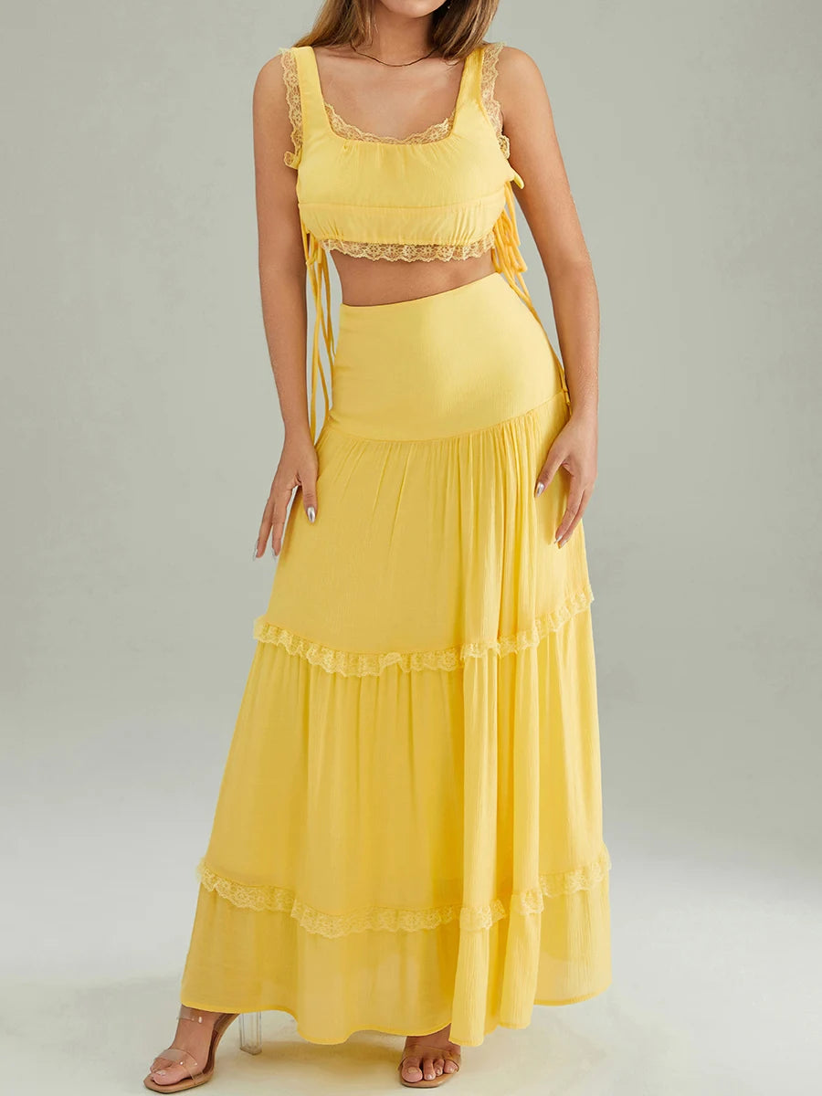 2 Piece Long skirt set