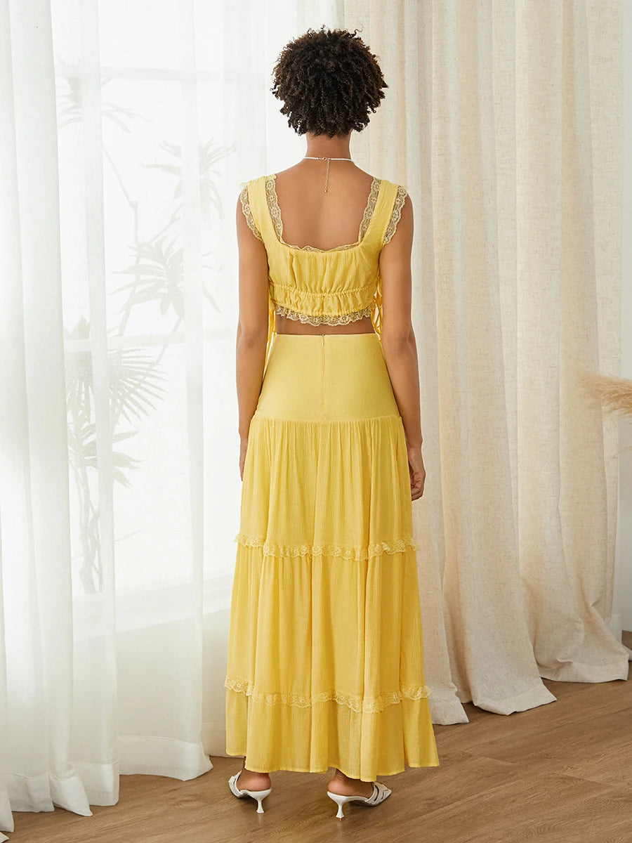 2 Piece Long skirt set
