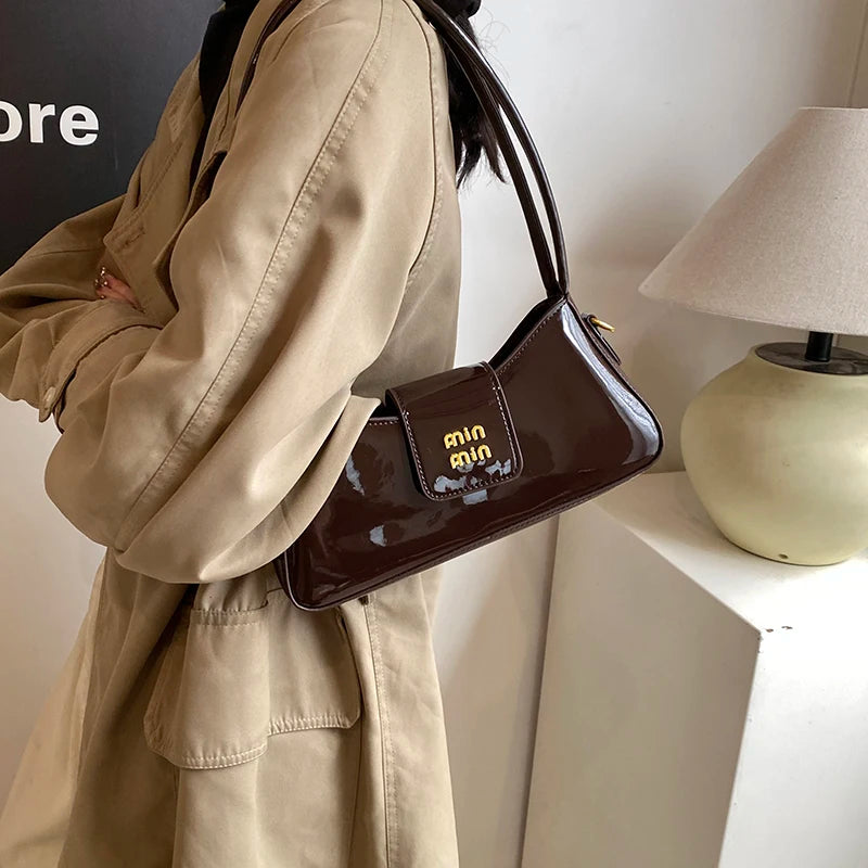 High-end Patent Leather Shoulder Bag