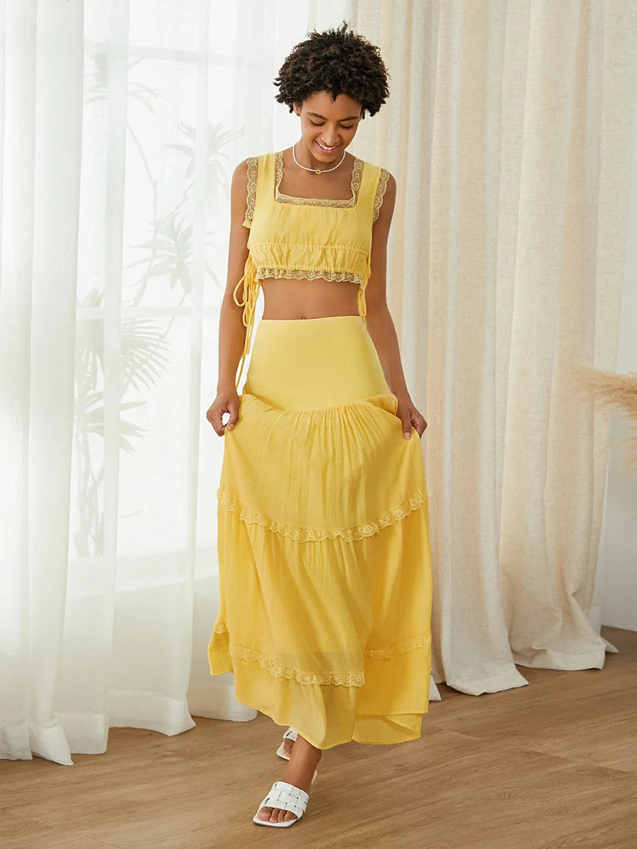 2 Piece Long skirt set