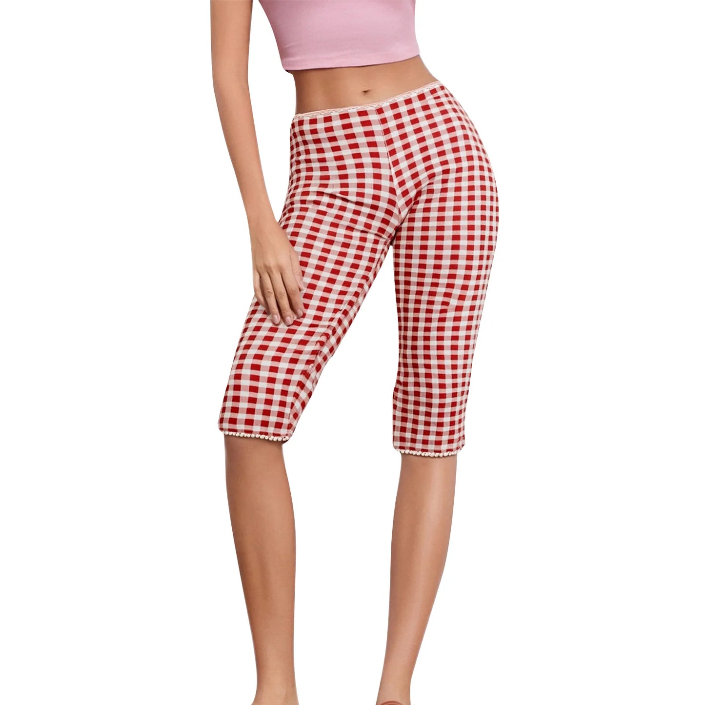 Plaid capris pants