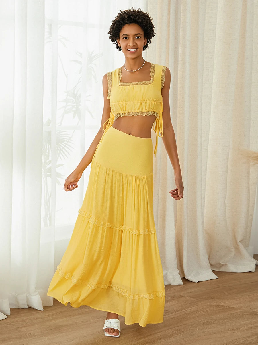 2 Piece Long skirt set