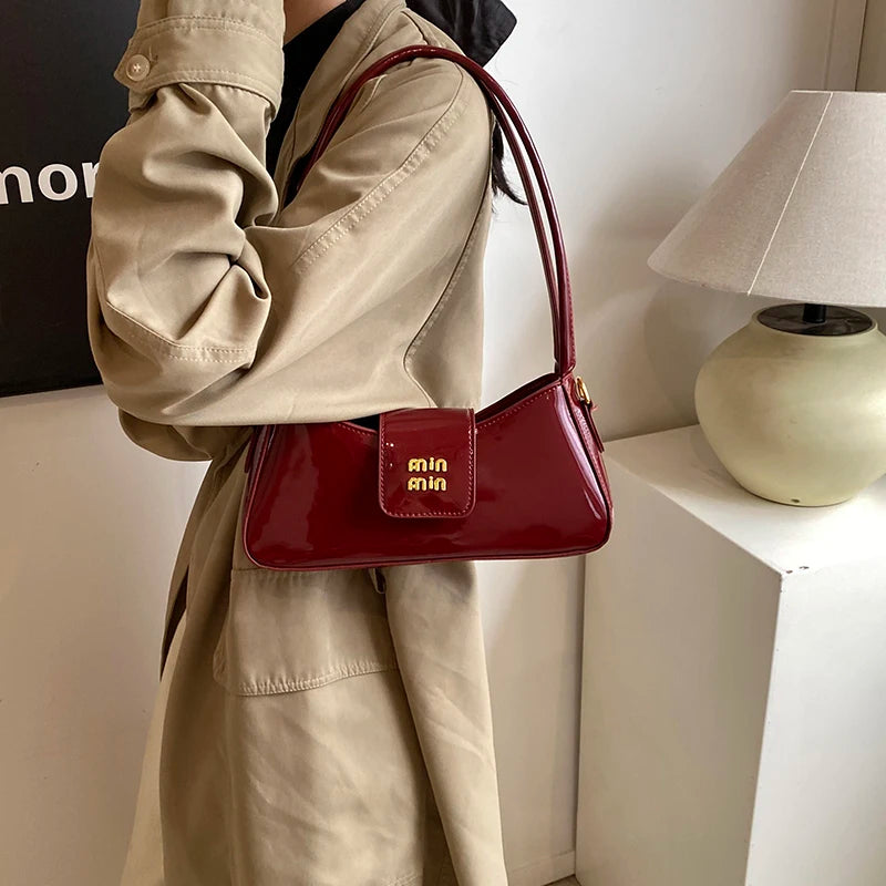 High-end Patent Leather Shoulder Bag