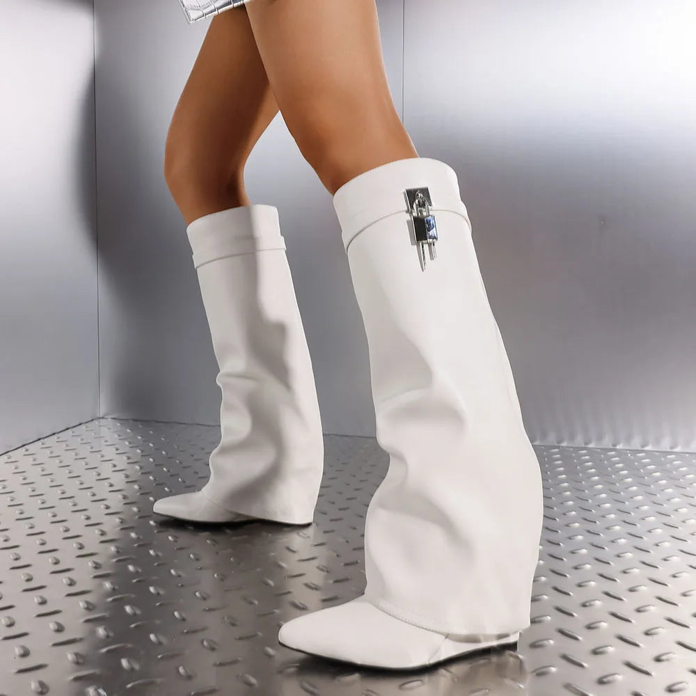 Women Fold Over Knee High Boots