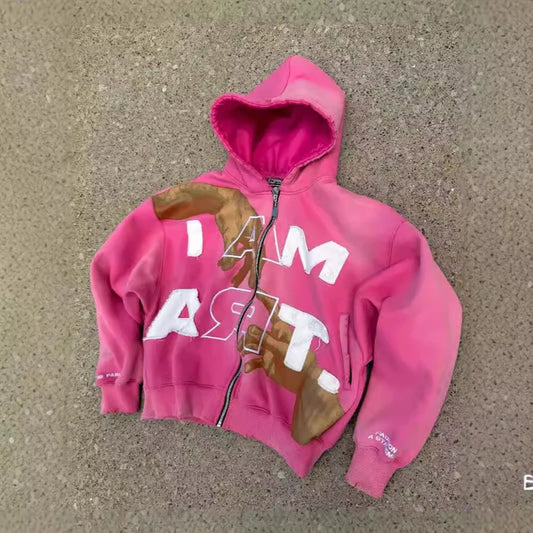 American retro letter print Y2K Hoodie