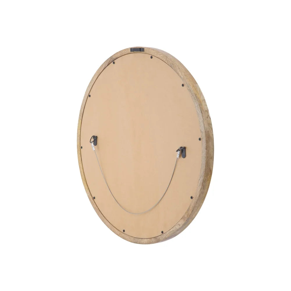Modern Round Mirror Wood