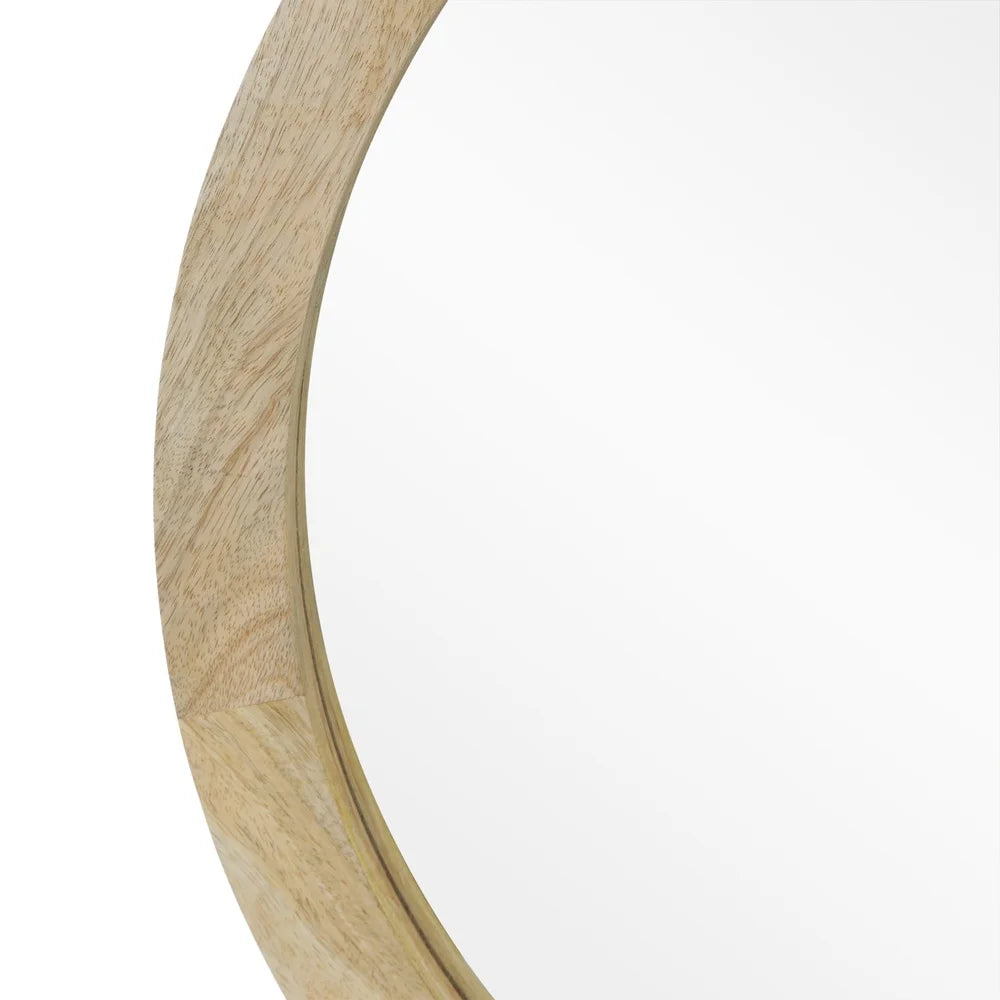 Modern Round Mirror Wood