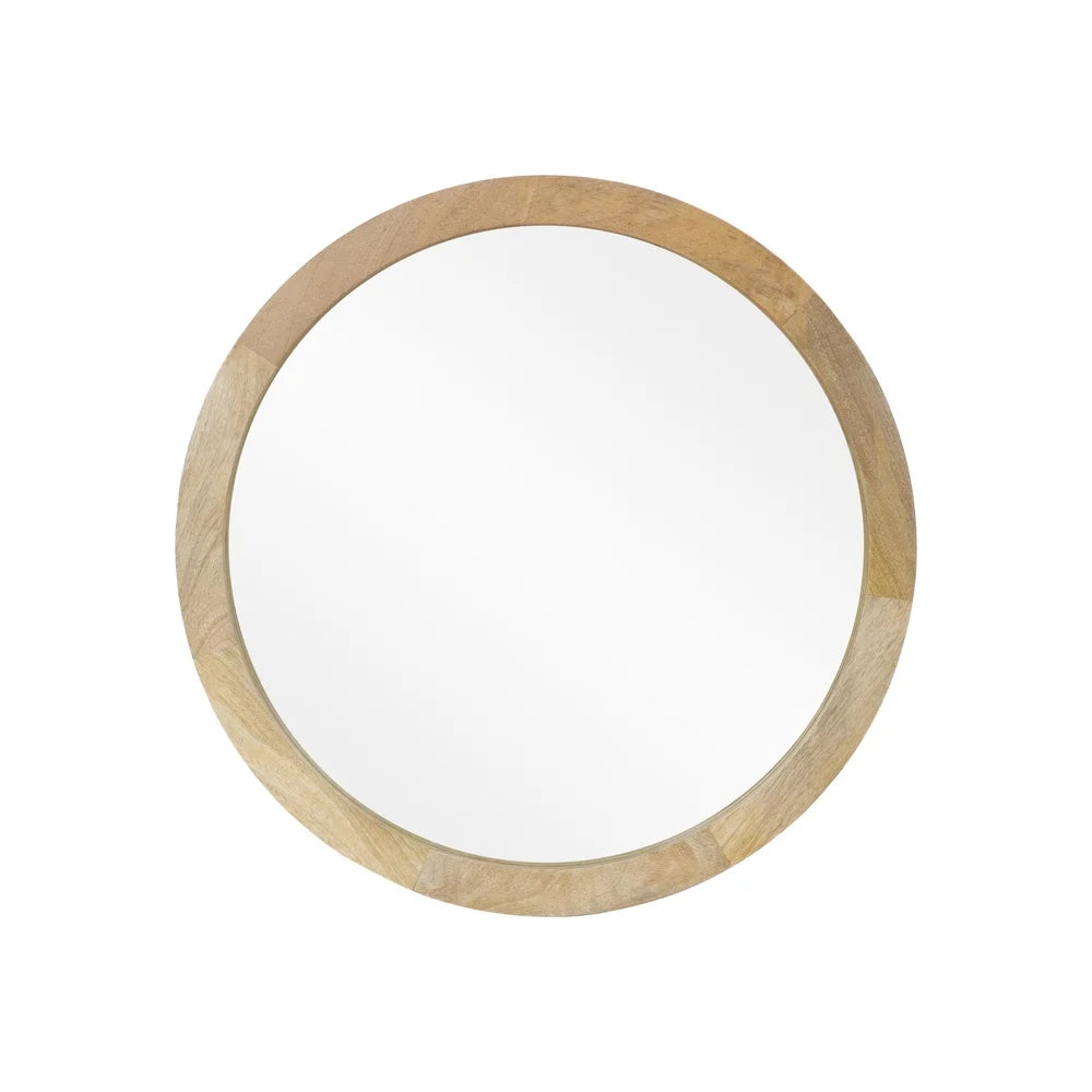 Modern Round Mirror Wood